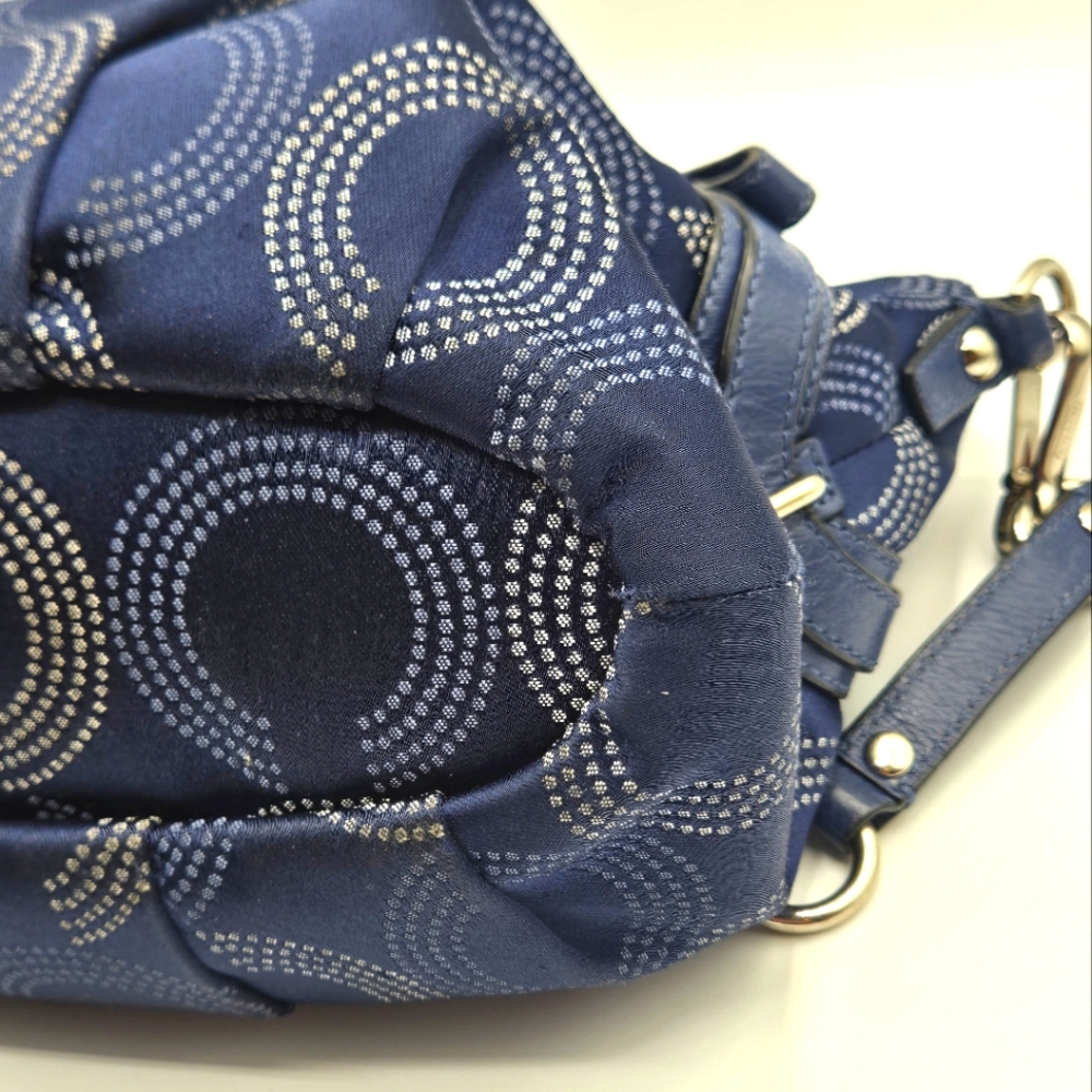 COACH Madison Sophia Satchel OP C Denim Blue Gold Hardware 2 Tags - Picture 11 of 15